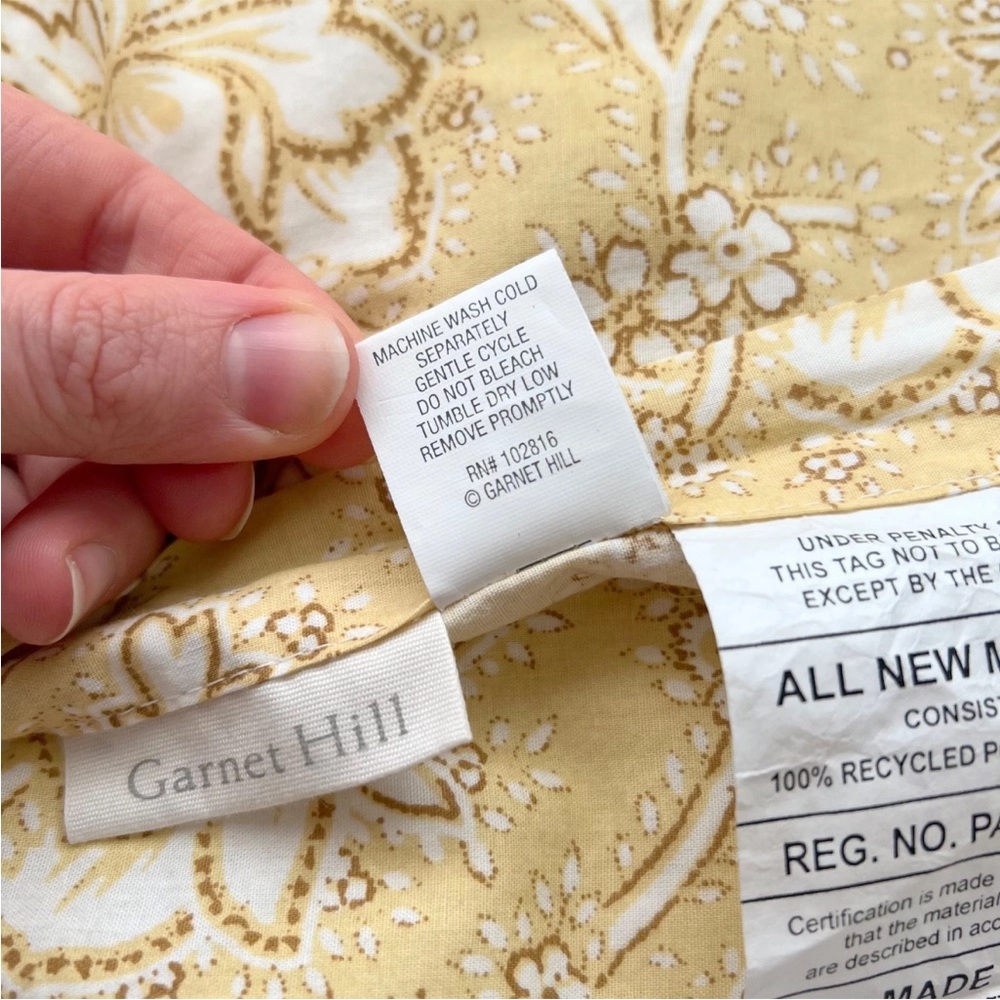 2 Garnet Hill Camille Quilted Patchwork Pillow Shams STANDARD Floral Stripe $138 - Picture 8 of 8